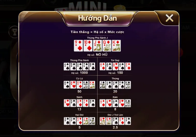Minigame Mini Poker Tại SunWin Sân Chơi Thách Thức Bản Lĩnh Game Thủ Đỉnh Cao