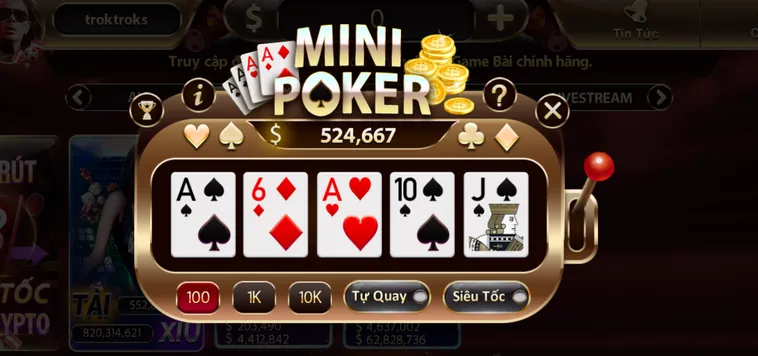Minigame Mini Poker Tại SunWin Sân Chơi Thách Thức Bản Lĩnh Game Thủ Đỉnh Cao